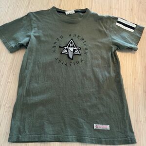 Red Canoe Made in the USA Small S Green North American Aviation T-Shirt